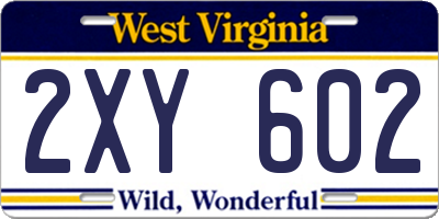 WV license plate 2XY602