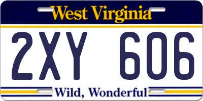 WV license plate 2XY606