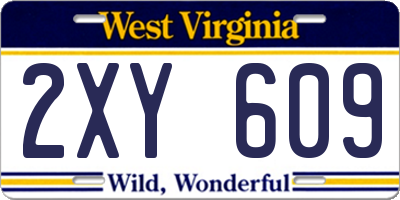 WV license plate 2XY609