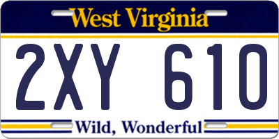 WV license plate 2XY610