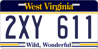 WV license plate 2XY611