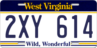 WV license plate 2XY614