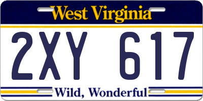 WV license plate 2XY617