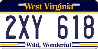 WV license plate 2XY618