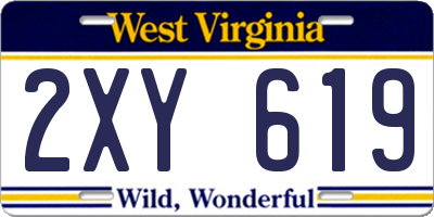 WV license plate 2XY619