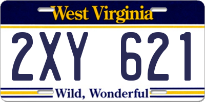 WV license plate 2XY621