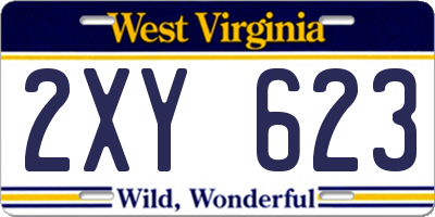 WV license plate 2XY623