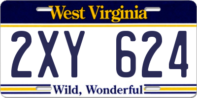 WV license plate 2XY624