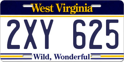 WV license plate 2XY625