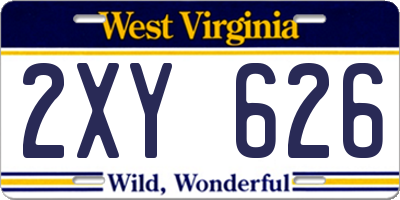 WV license plate 2XY626