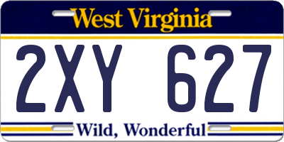 WV license plate 2XY627