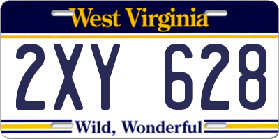 WV license plate 2XY628