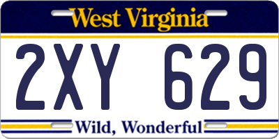 WV license plate 2XY629
