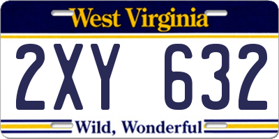 WV license plate 2XY632