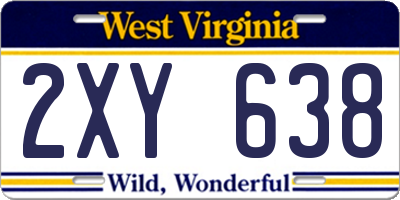 WV license plate 2XY638