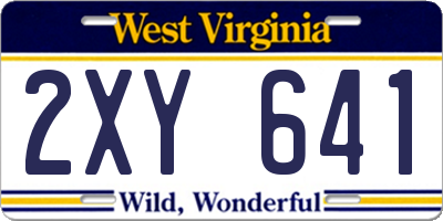 WV license plate 2XY641