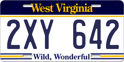WV license plate 2XY642