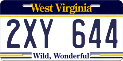 WV license plate 2XY644