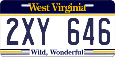 WV license plate 2XY646