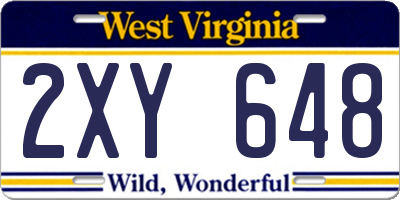 WV license plate 2XY648