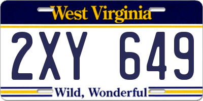 WV license plate 2XY649
