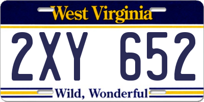 WV license plate 2XY652