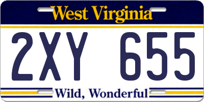 WV license plate 2XY655