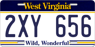 WV license plate 2XY656