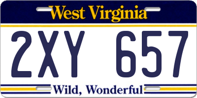 WV license plate 2XY657
