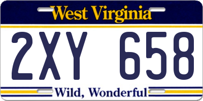 WV license plate 2XY658