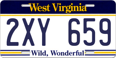 WV license plate 2XY659