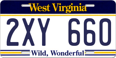 WV license plate 2XY660