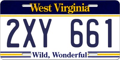 WV license plate 2XY661