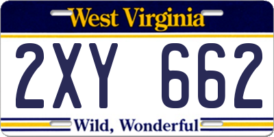 WV license plate 2XY662