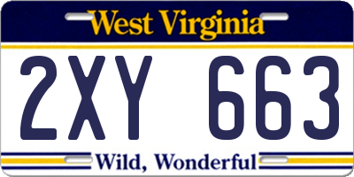 WV license plate 2XY663