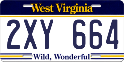 WV license plate 2XY664