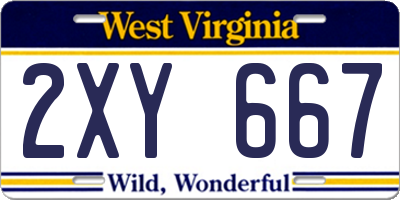 WV license plate 2XY667