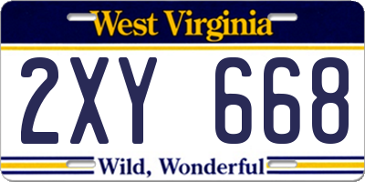 WV license plate 2XY668