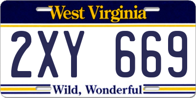 WV license plate 2XY669