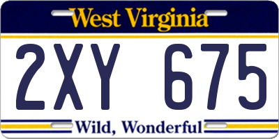 WV license plate 2XY675
