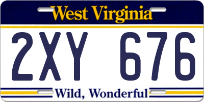 WV license plate 2XY676