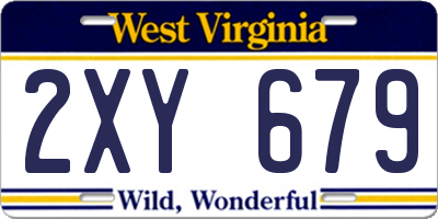 WV license plate 2XY679