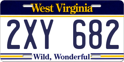 WV license plate 2XY682