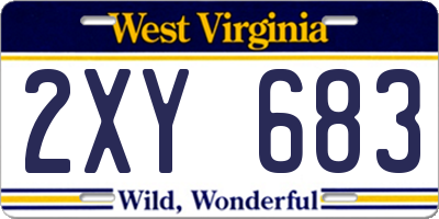 WV license plate 2XY683