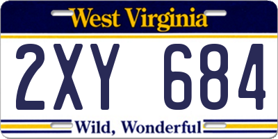 WV license plate 2XY684