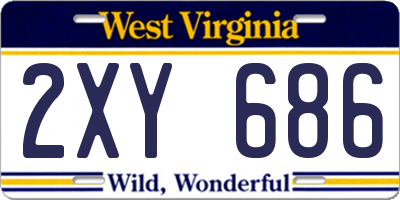WV license plate 2XY686