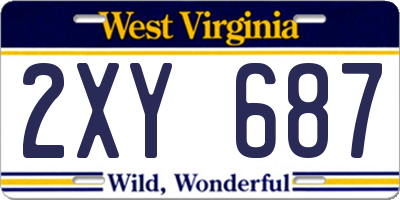 WV license plate 2XY687