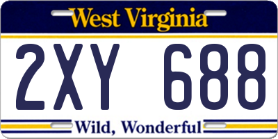 WV license plate 2XY688