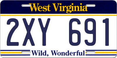 WV license plate 2XY691