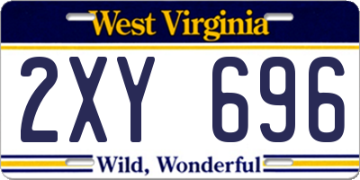 WV license plate 2XY696